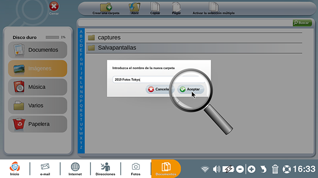  Indique el título de la nueva carpeta.